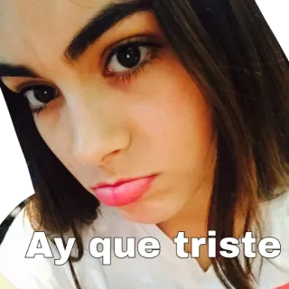 😔 7abf4ce8 Ay que triste traurig, ausdruck, frau, gesicht, aufkleber, text telegram sticker