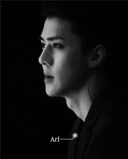 ✖ 1431e7dd Arl ผู้ชาย, ภาพเหมือน, ขาวดำ, ด้านข้าง, ใบหน้า telegram sticker