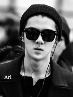 ✖ 6b7adf9d Arl ผู้ชาย, คน, แว่นกันแดด, หมวก, ขาวดำ telegram sticker