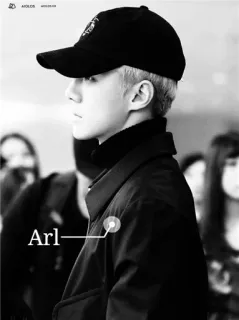 ✖ 97cd7d22 Arl คน, ขาวดำ, ภาพเหมือน, หมวก telegram sticker