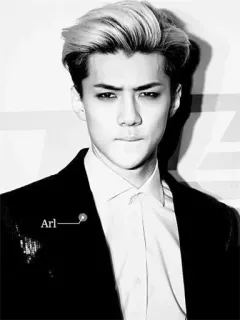 ✖ a8c739f2 Arl ผู้ชาย, ภาพเหมือน, ขาวดำ, คน, คนดัง, K-pop telegram sticker