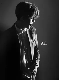 ✖ e24555df Arl ผู้ชาย, สูท, แฟชั่น, สไตล์, ขาวดำ, ภาพเหมือน telegram sticker