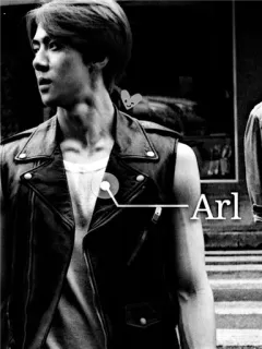 ✖ f7c9e079 Arl คน, เสื้อกั๊กหนัง, ขาวดำ, สตรีทสไตล์ telegram sticker