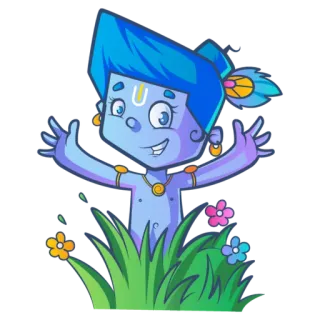 👋 4db39599 Krishna Ấn Độ giáo, Thần, Em bé, Ấn Độ, Thần thánh telegram sticker