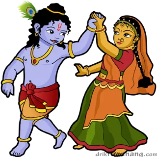💏 bec50865 Krishna Ấn Độ giáo, Ấn Độ, nhảy múa, thần, thần thánh telegram sticker