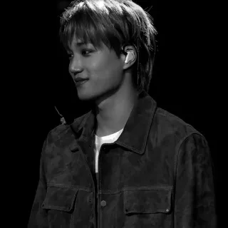 🌚 0edc219b person, man, kpop, singer, black and white, portrait telegram sticker