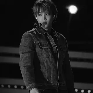 🌚 6a6414e9 person, man, denim jacket, black and white, portrait telegram sticker