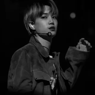 ⛲️ 8e7f3110 man, singer, performer, black and white, portrait, k-pop telegram sticker