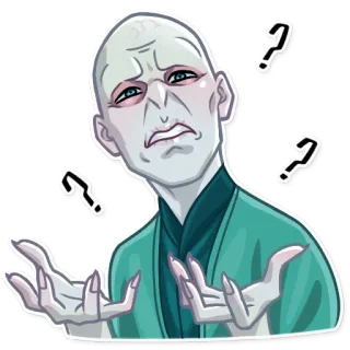 ❓ 0729cdee Voldemort Harry Potter Zauberer, Lord Voldemort, Harry Potter, Magie, Fragezeichen, verwirrt, Dunkler Lord whatsapp sticker