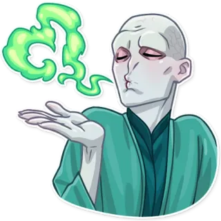 😘 10713a10 Voldemort Harry Potter Voldemort, Harry Potter, Zauberer, Magie, Bösewicht, Kuss whatsapp sticker