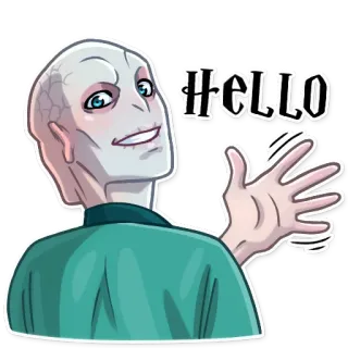 👋 621e0820 Voldemort Harry Potter Hello Voldemort, Harry Potter, Hallo, Gruß, Bösewicht, Magie whatsapp sticker