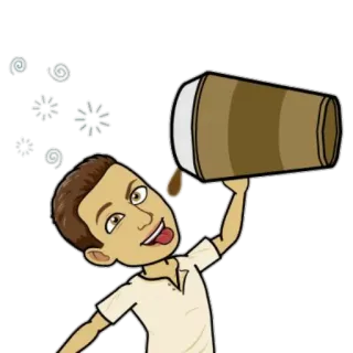 ☕️ 110bdebe 만화, 마시는, 커피, 행복, 웃긴 telegram sticker