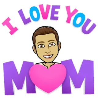 ❤️ 79405560 I LOVE YOU MOM 사랑, 엄마, 어머니날, 가족, 하트 telegram sticker