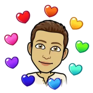 😘 b0f0e8fe 만화, 아바타, 하트, 사랑, 화려한 telegram sticker