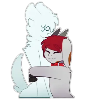 😌 be88d4ff you ハグ, 漫画, 動物, 友情, かわいい, 愛 telegram sticker