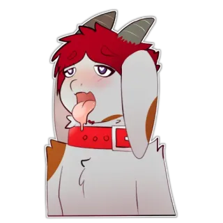 😳 dab281a2 ヤギ, 動物, 舌, ファンタジー telegram sticker