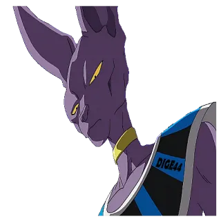 😶 9da3be89 Beerus Dragon Ball DIGE44 Anime, Dragon Ball, Beerus, Dewa Kehancuran, Karakter, Fiksi, Kartun telegram sticker