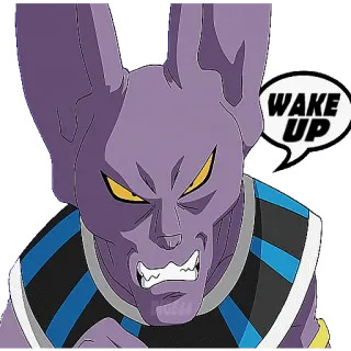 ⏰ affd89a5 Beerus Dragon Ball Z WAKE UP beerus, bangun, dragon ball z, anime, kucing, dewa penghancur telegram sticker