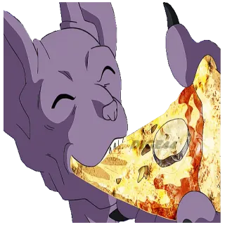 🍕 edb5e432 kartun, kucing ungu, pizza, makan, makanan, senang telegram sticker