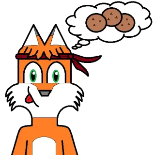 🎾 b3022a43 desenho animado, raposa, biscoitos, sonho, faminto, comida whatsapp sticker