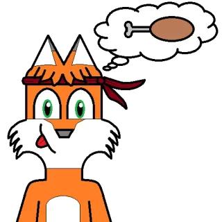 🎾 b54a61d4 raposa, desenho animado, animal, faminto, comida, carne, sonhando whatsapp sticker