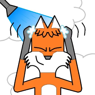 🎾 ccebaac9 raposa, desenho animado, duche, banho, limpeza, sabão, bolhas whatsapp sticker