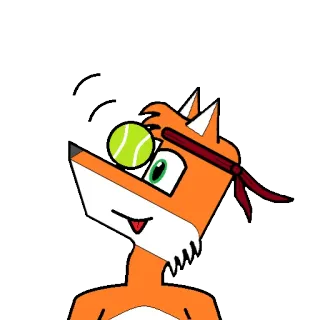 🎾 d4e21945 raposa, tênis, animal, desenho animado, personagem whatsapp sticker