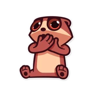 😮 136fb8ad นาก, น่ารัก, สัตว์, การ์ตูน, สติกเกอร์, คาวาอิ, กังวล telegram sticker