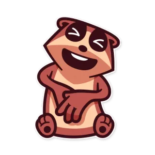 😆 45bbb0b5 สัตว์, การ์ตูน, มีความสุข, นั่ง, ยิ้ม, หมี telegram sticker