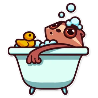 🛁 cb395fcc อาบน้ำ, อ่างอาบน้ำ, เป็ดยาง, เป็ด, สัตว์, สบู่, ฟองสบู่ telegram sticker
