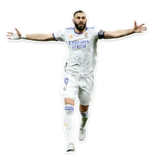 🔥 33a54aef Benzema 足球, 运动员, 足球运动员, 皇家马德里, 庆祝 telegram sticker