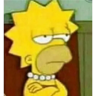😒 23e59963 Lisa Simpson The Simpsons 리사 심슨, 심슨 가족, 만화, 화난, 밈 whatsapp sticker