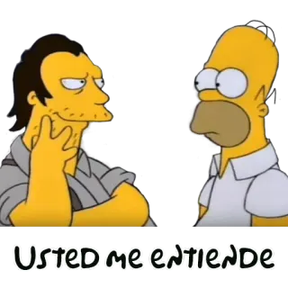 😈 ccdbebc2 USTED ME ENTIENDE 심슨 가족, 당신은 나를 이해합니다, 밈, 만화, 호머 심슨 whatsapp sticker