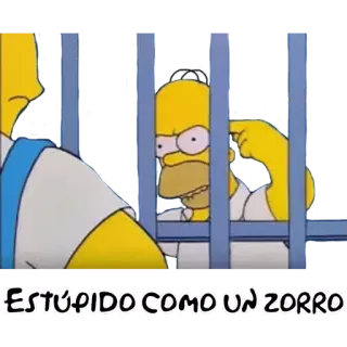 😆 d64f6d03 Homer Simpson The Simpsons ESTÚPIDO COMO UN ZORRO 호머 심슨, 심슨 가족, 여우처럼 교활한, 폭스, 만화 whatsapp sticker