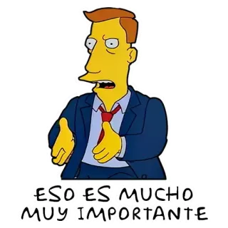 😮 e2422b3f ESO ES MUCHO MUY IMPORTANTE 심슨 가족, 만화, 중요한, 웃긴 whatsapp sticker