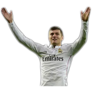 👐 f83a6d19 soccer player, arms raised, real madrid, athlete telegram sticker