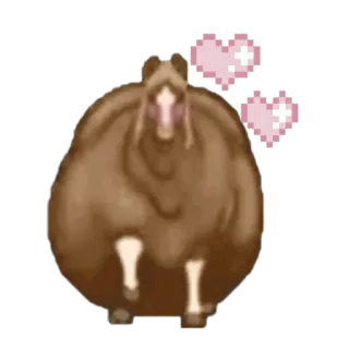🤩 135487af Pferd, Tier, Braun, Herz, Süß, Digitale Kunst telegram sticker