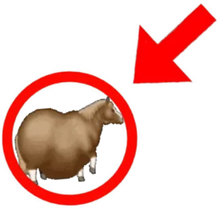 🤩 45c4a128 Schaf, roter Pfeil, Kreis, Nutztier, Vieh telegram sticker