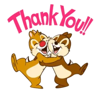 🙏 34b6e083 Thank You!! terima kasih, chip dan dale, kartun, salam, ekspresi, ramah telegram sticker