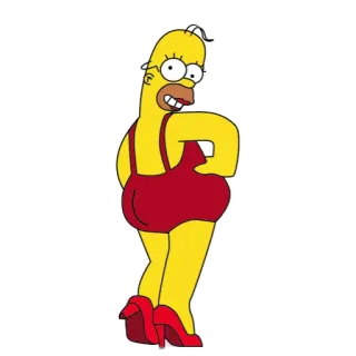 💃 767c5b99 Homer Simpson The Simpsons Homer Simpson, kreskówka, humor, crossdressing, komedia telegram sticker