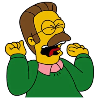 🙆 d2f7cf33 Ned Flanders The Simpsons kreskówka, animacja, postać, telewizja telegram sticker