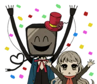 🎉 7090b52c perayaan, kartun, konfeti, senang telegram sticker