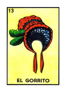 👒 127f5d2b EL GORRITO hat, gorrito, loteria, number 13 telegram sticker