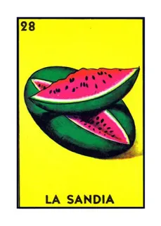 🍉 37ba8eef LA SANDIA watermelon, la sandia, loteria, mexican bingo, fruit telegram sticker