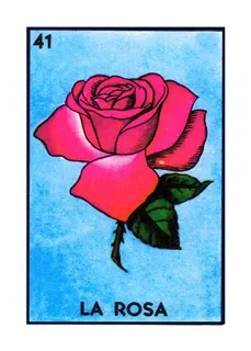 🌹 4b523dea LA ROSA la rosa, rose, loteria, card, mexican, flower telegram sticker