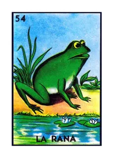 🐸 4ce49cb7 LA RANA frog, rana, loteria, mexican bingo, animal, green telegram sticker