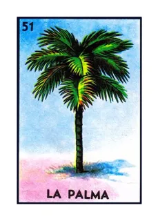 🌴 7cec7b41 LA PALMA La Palma, Loteria, Palm Tree, Tropical, Plant, Mexico telegram sticker