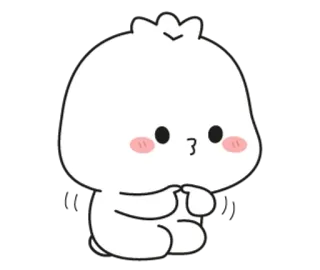 💭 d7732744 cute, kawaii, blob, kiss, adorable, cartoon, animation whatsapp sticker