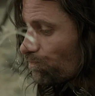 💍 9f82e44f Aragorn Lord of the Rings Aragorn, Viggo Mortensen, Il Signore degli Anelli, Fantasy, Film, Ritratto, Personaggio telegram sticker