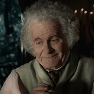 💍 ec85ce88 Bilbo Baggins The Hobbit Bilbo Baggins, Hobbit, Il Signore degli Anelli, Terra di Mezzo, Fantasy, Personaggio film telegram sticker